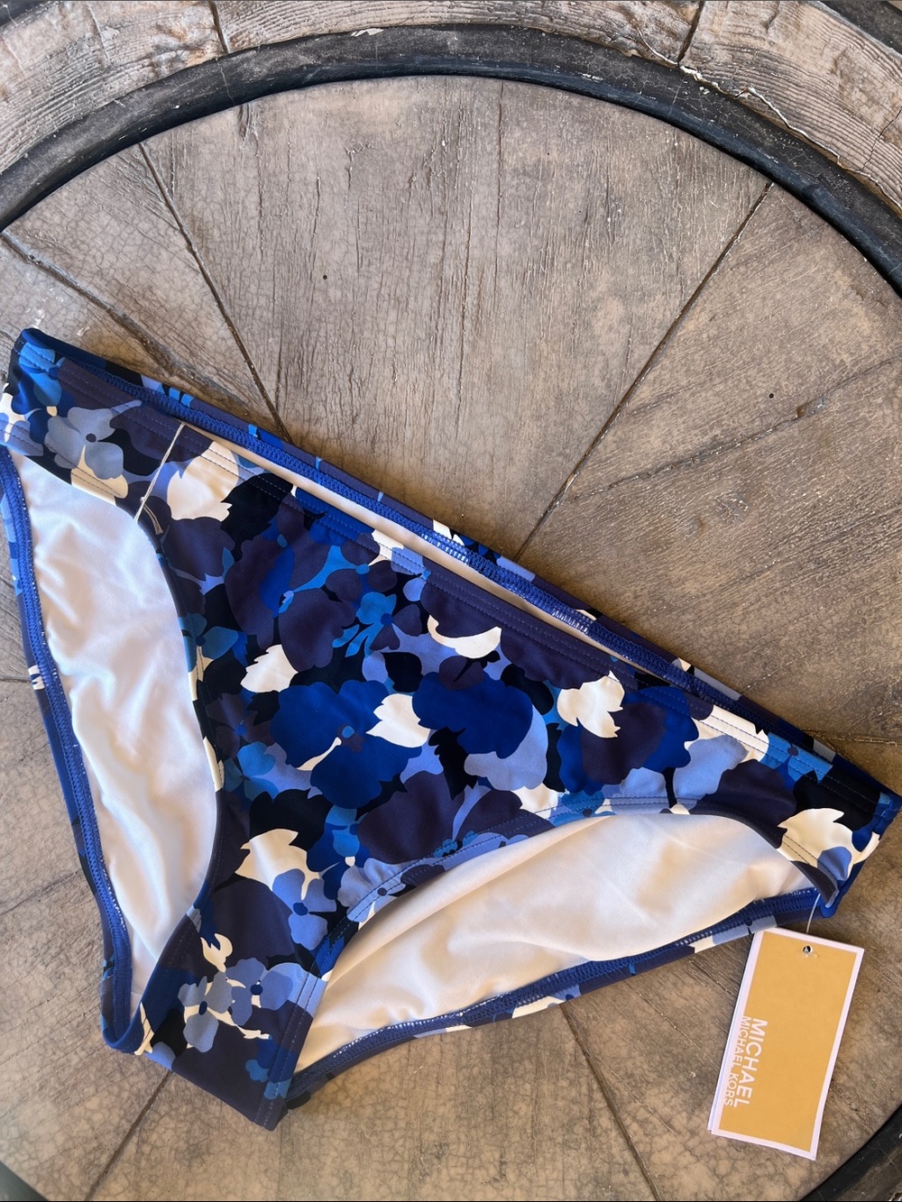 MICHAEL Michael Kors Blue and White Floral Bikini Bottom